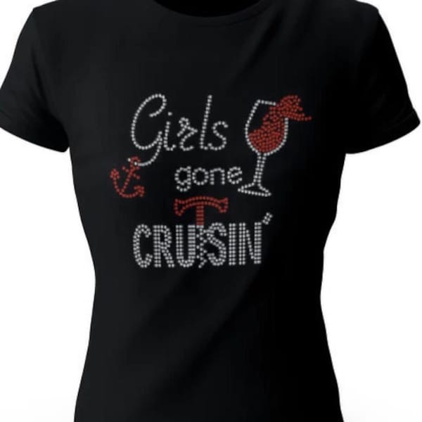 Girls Gone Cruisin Rhinestone decal for ladies t-shirts