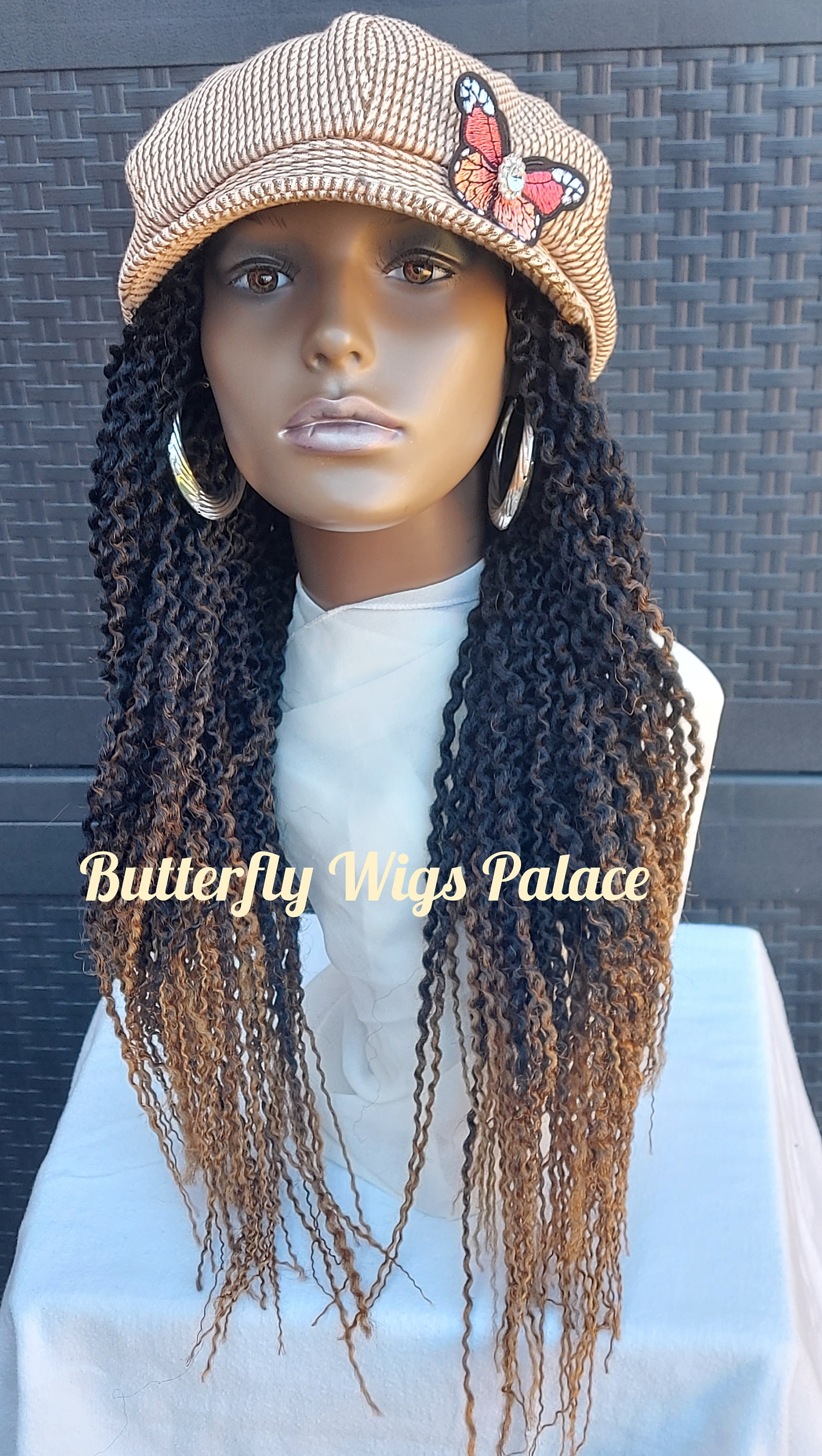 Braided Wig Hat/ Hat Wig/ Interchangeable Wig Hat / Cap With Hat Etsy