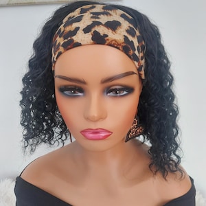 Human Hair Blend Headband Wig/ Headband Wig/ Hair loss Wig/ Gym Wig/ Human Hair Wig.