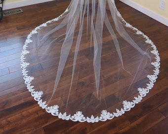 Lace Trim Cathedral Veil