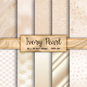 Ivory Wedding Digital Paper. Scrapbooking Backgrounds, bridal patterns for  save the date cards and invitation. Commercial Use, Download