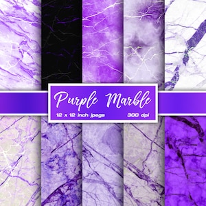 Papier numérique marbré violet, papier numérique pierre, papier numérique métallique, motifs de couleurs mélangées - TÉLÉCHARGEMENT IMMÉDIAT