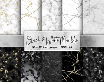 Marble Digital Paper Stone Digital Paper Metallic Digital Paper Mixed Colors Patterns - INSTANT DOWNLOAD