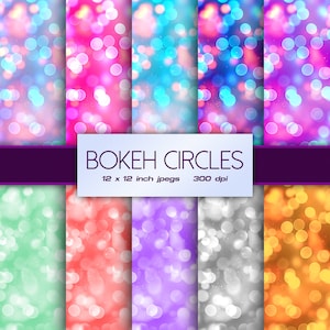 Bokeh Circles Digital Paper Glitter Digital Paper Sparkle Colors Digital Paper Patterns - INSTANT DOWNLOAD
