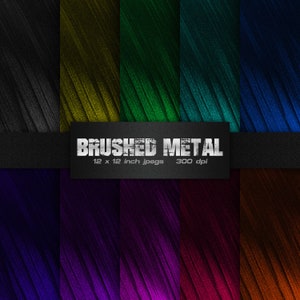 Brushed Metal Digital Paper Brushed Metal Brass Digital Paper Metallic Textures Backgrounds Patterns - INSTANT DOWNLOAD