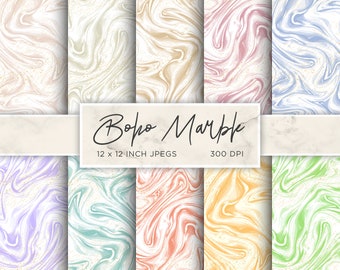 Boho Marble Digital Paper Stone Digital Paper Metallic Digital Paper Chic Colors Patterns - INSTANT DOWNLOAD