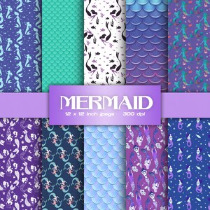 Mermaid Digital Paper Sea Digital Paper Metallic Iridescent Textures Holographic Patterns - INSTANT DOWNLOAD