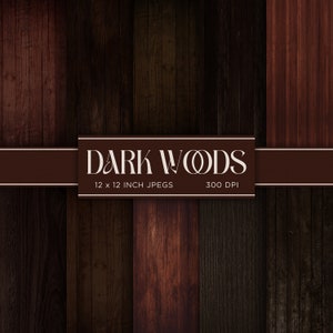 Dark Woods Digital Paper Brown Digital Paper Wooden Grain Texture Black Tan Chocolate Colors Patrones de papel digital - DESCARGA INSTANTE