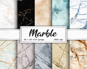 Marble Digital Paper Stone Digital Paper Metallic Digital Paper Mixed Colors Patterns - INSTANT DOWNLOAD