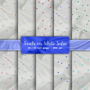 Juwelen Wit Satijn Digitaal Papier Zijde Digitaal Papier Stof Diamantkleuren Digitaal Papier Patronen - INSTANT DOWNLOAD