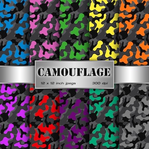 Papier numérique camouflage Impression camouflage Papier numérique militaire Motifs de textures d'armée - TÉLÉCHARGEMENT IMMÉDIAT