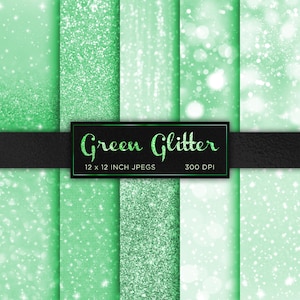 Grün Glitter Digitales Papier Metallic Digital Paper Sparkle Texturen Muster, grüne Tapeten - INSTANT DOWNLOAD