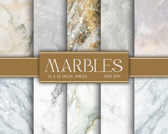 Marbles Digital Paper Stone Digital Paper Metallic Digital Paper Mixed Colors Patterns - INSTANT DOWNLOAD