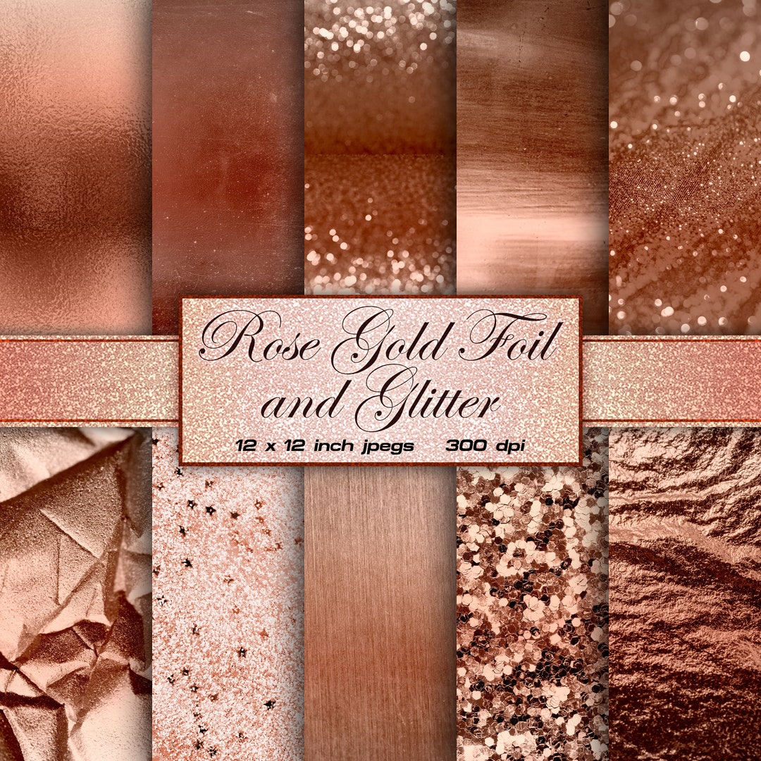 Rose Gold Glitter Paper Nude Foil Digital Paper Metallic Digital Paper ...