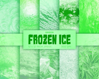 Groen bevroren ijs digitaal papier ijzige sneeuw ijspegel digitaal papier Frost blauw witte kleuren digitaal papier patronen - INSTANT DOWNLOAD
