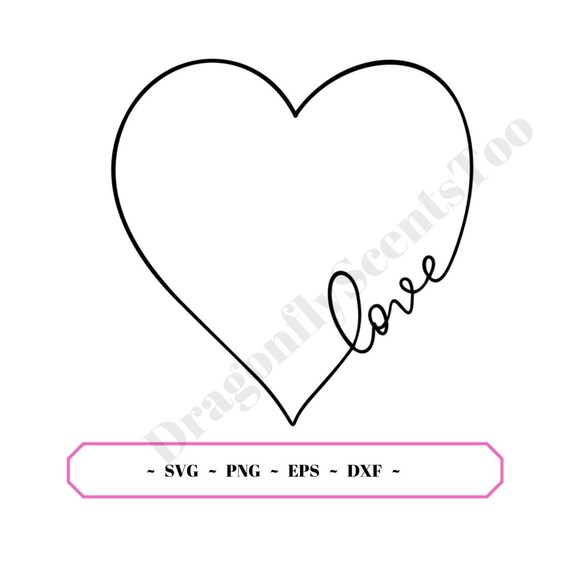 Love Svg Heart Svg Word Art Svg Cut File Love Heart Svg Etsy