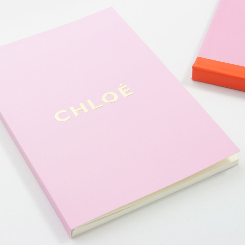 Personalized Notebook Gold Foil Embossed Custom Journal Etsy