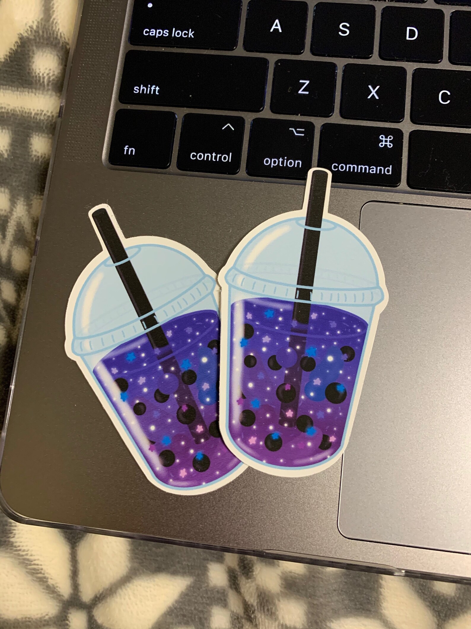 Galaxy Boba Tea Sticker Kawaii Boba Premium Matte Stickers Etsy