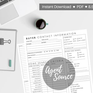 Buyer Info Questionnaire for Real Estate Agents