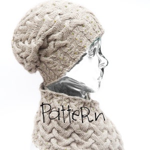 KNITTING PATTERNS: Riptide and Refuse to Sink (Hat & Infinity Scarf Beaded Knitting Downloadable PDF)