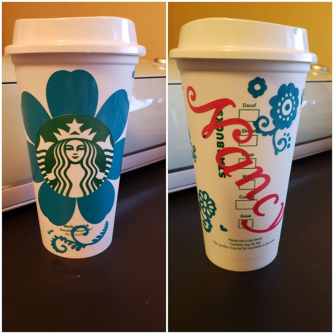 Starbucks travel mug for hot beverages. Personalize with any Etsy