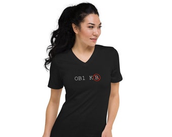 Obi-Wan Kenobi Star Wars Geeky Nerdy Unisex T-Shirt OB1 K(B) Korte Mouw V-Hals T-Shirt