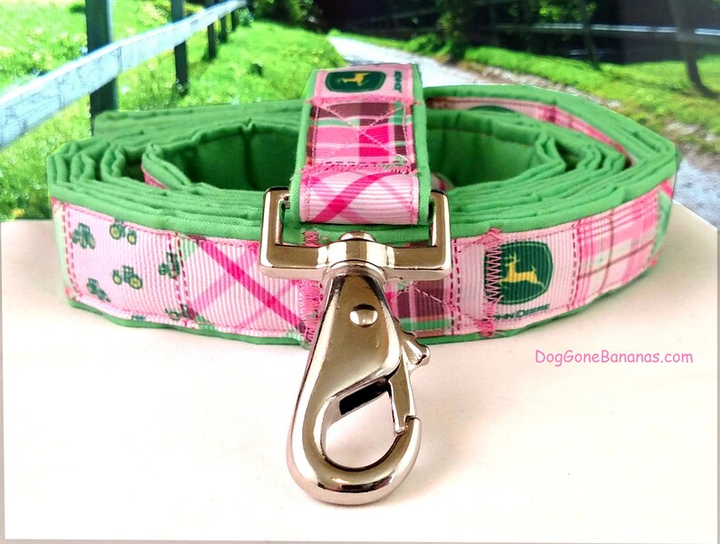 John Deere Plaid Dog Collar With Leash Option Etsy