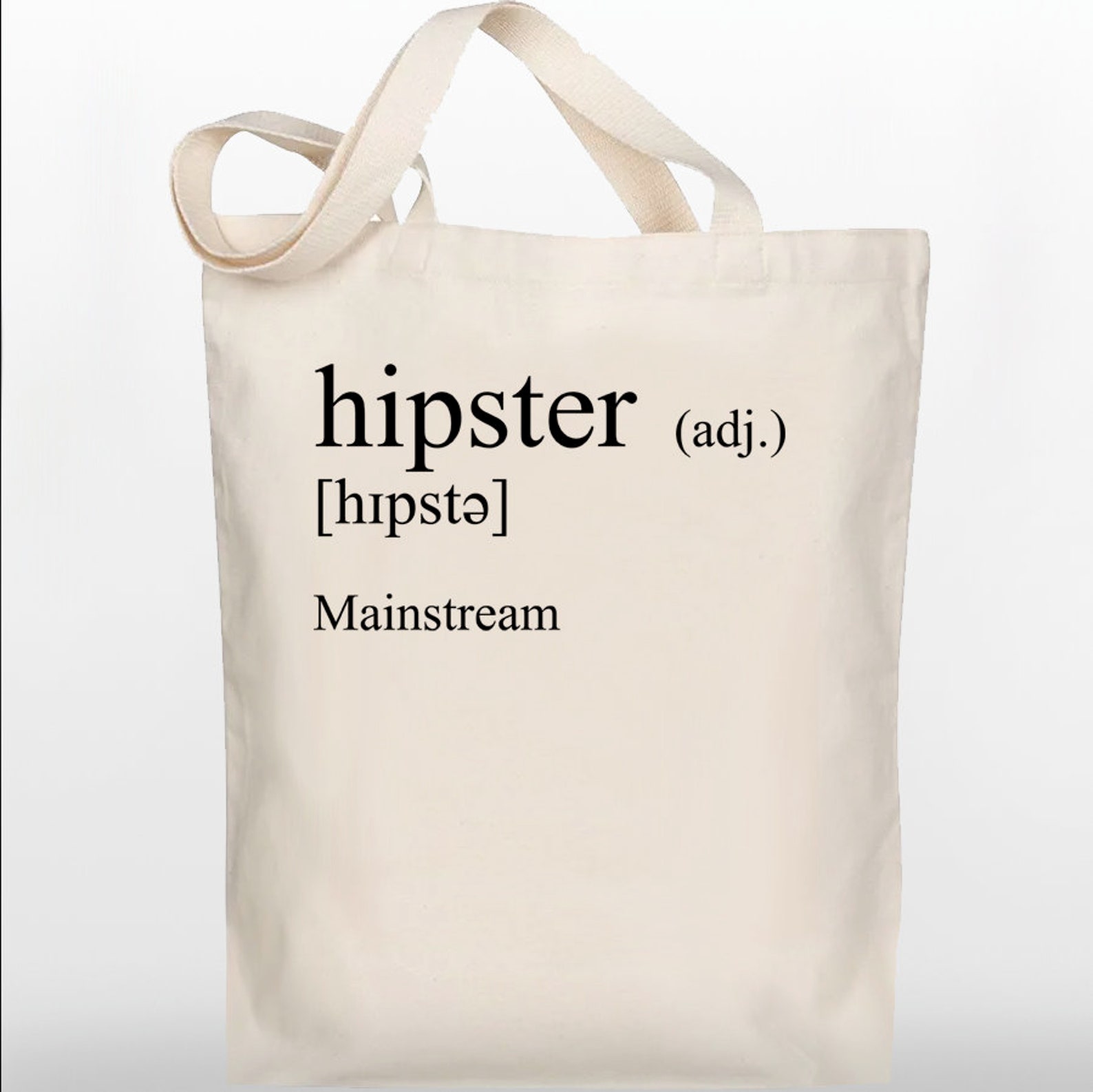 Funny Tote Bag Definition of Hipster Ironic Humour 100 Etsy