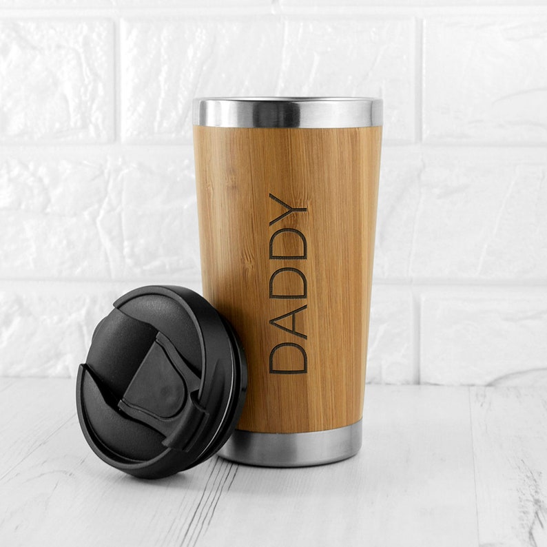 Personalised Engraved Bamboo Travel Mug EcoFriendly No Etsy
