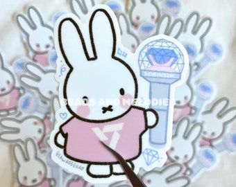 Seventeen Miffy Vinyl Sticker | SVT Carat Merch | SVT Lightstick Sticker | Kpop SEVENTEEN Stickers | Bunny Sticker | Gift for Kpop Fans