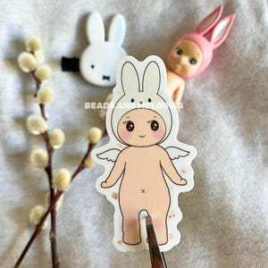 Miffy Sonny Angel Sticker | Fanmade Sonny Angel Stickers | Waterproof Matte Stickers for Water Bottle | Bunny Angel Sticker