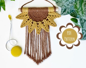 DIY Macrame Pattern “SUNFLOWER MINI” | Macrame tutorial, Beginner Macrame