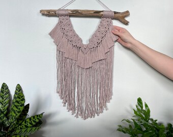 Double Fringe V-shaped Macrame Wall Hanging | Macrame wall art, nursery decor