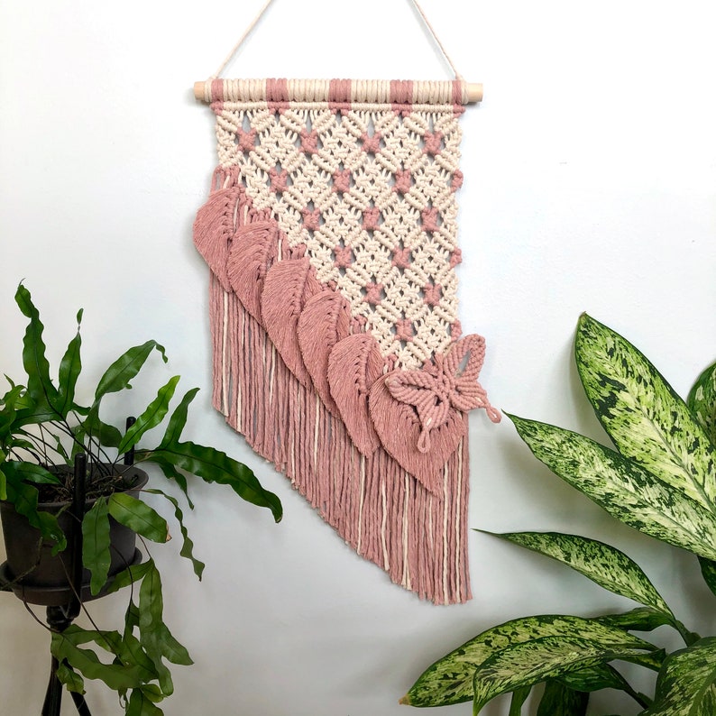 Macrame Wall Hanging VINTAGE ROSE Macrame Wall Art Etsy
