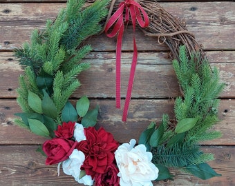 Christmas wreath, Evergreen wreath, Fir wreath, Spruce wreath, Pine wreath, Holiday wreath, Xmas wreath, Front door wreath, Christmas decor