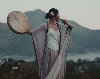 Afstembare sjamanentrommel: handgemaakt instrument van geitenleer voor genezing van het geluid