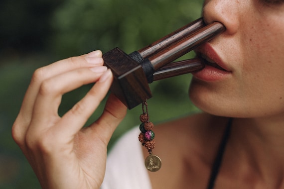 Doble pipa kuripe Rapé tepi Herramientas chamánicas | Etsy México