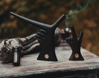 Hand-Shaped Rosewood Tepi Pipe: Shamanic Hape Snuff Applicator
