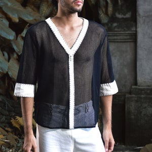 Made from 100% eco-friendly cotton and featuring open-mesh fabric, this shaman shirt ensures breathability and comfort in any setting, from bustling festivals to tranquil daily life