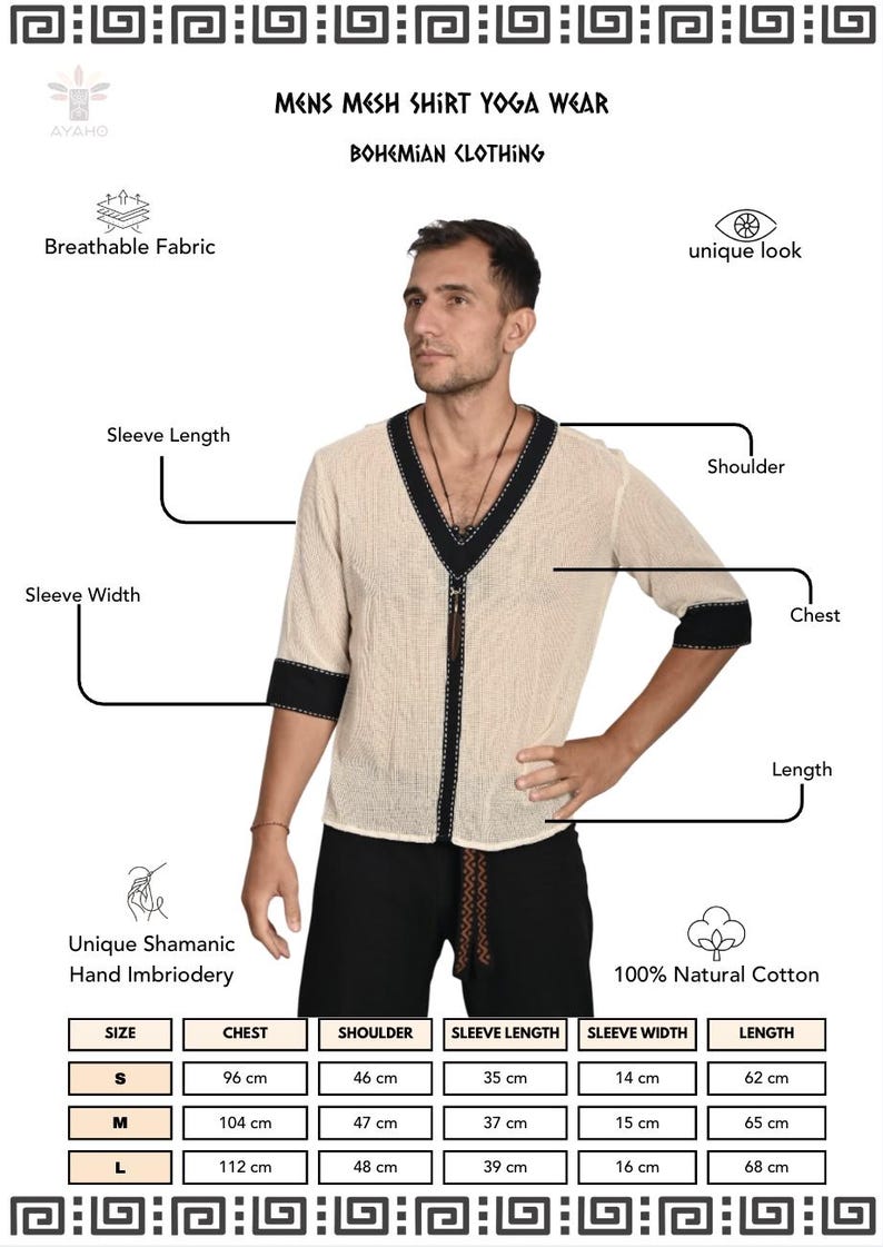 Eco Friendly Cotton Boho Shirt Mesh Hand Embroidered Shamanic Tribal Festival Top Bali image 10