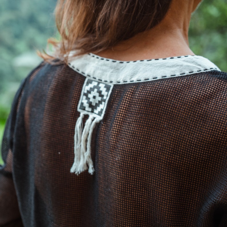 Made from 100% eco-friendly cotton and featuring open-mesh fabric, this shaman shirt ensures breathability and comfort in any setting, from bustling festivals to tranquil daily life
