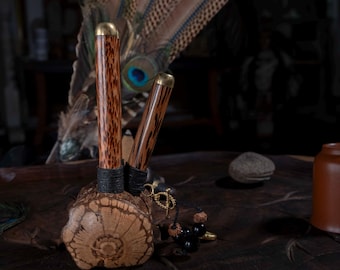 Kuripe för Hape Snuff - Ayawaska träpipa för helig örtmedicin