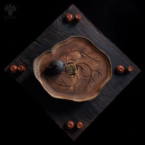 Handmade Wooden Tea Table – Rustic Small Coffee Table for Living Room, Solid Wood Accent Furniture, Gamal wood table
