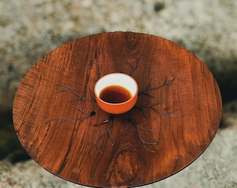 Handmade Teak Wood Tea Tray: Boho Tea Ceremony