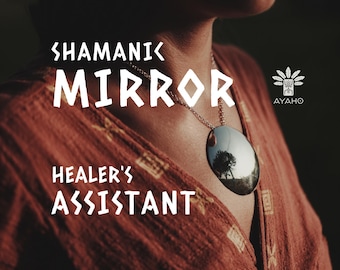 Mirror Pendant - Protection Amulet - Shaman Mirror - Protection Kit - Shamanic Tools - Full Moon Necklace - Good Luck Amulet