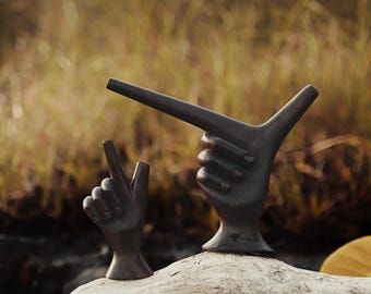 Hand-Shaped Rosewood Tepi Pipe: Shamanic Hape Snuff Applicator