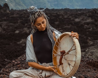 Unique shamanic drum • Instrument traditionally handmade • Innovation rawhide drum • Shamanic healing music • Shamanic tools