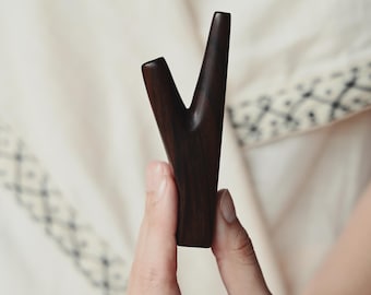 Pipa Kuripe de palisandro — Minimalista clásica / Hape chamánica hecha a mano de Bali con autoaplicador