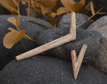Teak Wood Tepi and Kuripe: Shamanic Snuff Applicator Set
