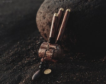 Pipe double Kuripe pour Hape à priser – Applicateur chamanique en bois | Fabriqué en Ayawaska